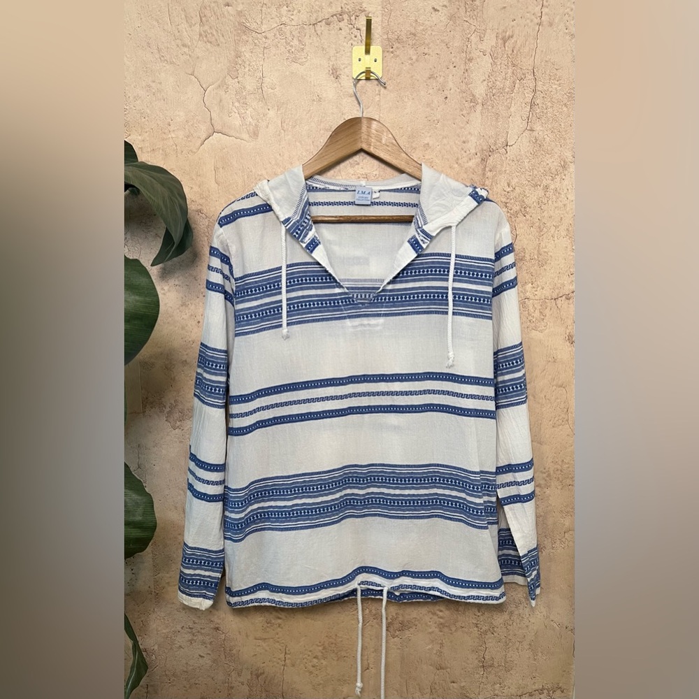 Blue and White Striped Long Sleeve